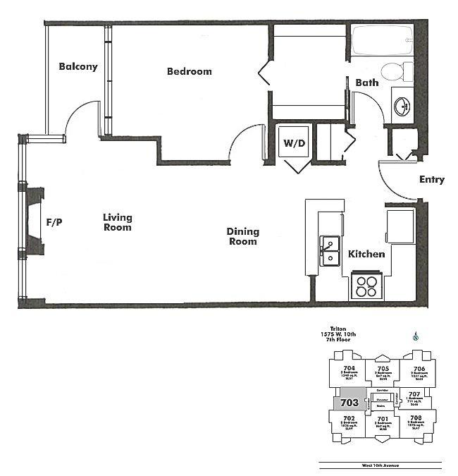 703 1575 W 10TH AVENUE, Vancouver, BC Floor Plan