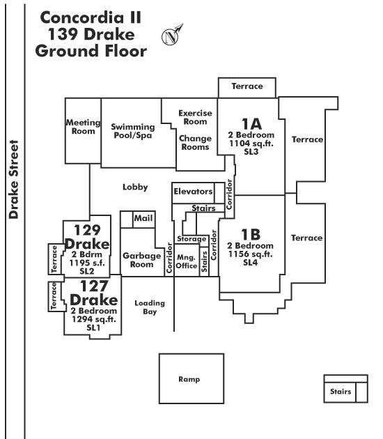 18A 139 DRAKE STREET, Vancouver, BC Floor Plate