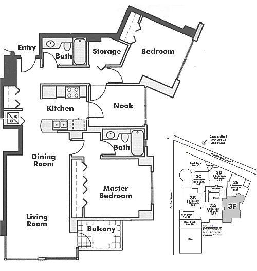 3F 199 DRAKE STREET, Vancouver, BC Floor Plan