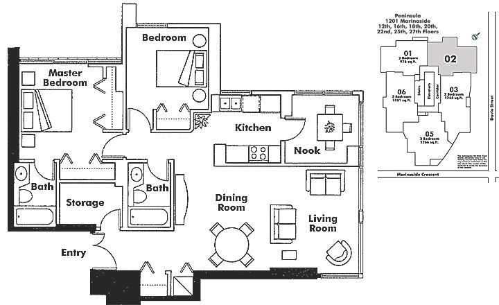 2002 1201 MARINASIDE CRESCENT, Vancouver, BC Floor Plan