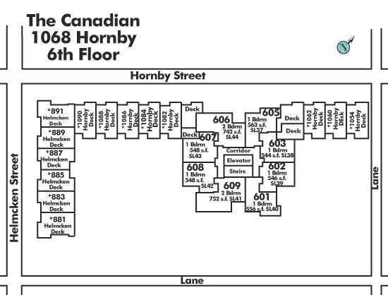 607 1068 HORNBY STREET, Vancouver, BC Floor Plate
