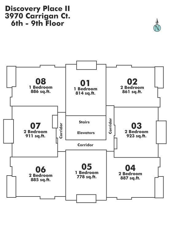 605 3970 CARRIGAN COURT, Burnaby, BC Floor Plate