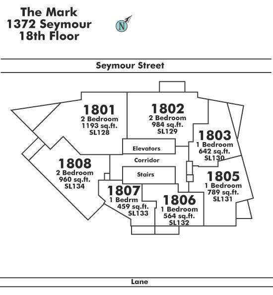 1805 1372 Seymour Street, Vancouver, BC Floor Plate