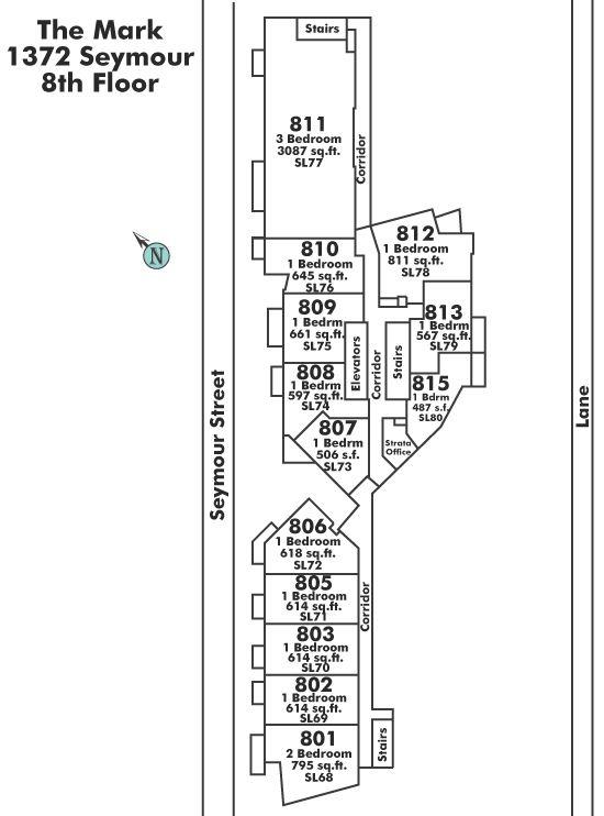 811 1372 SEYMOUR STREET, Vancouver, BC Floor Plate