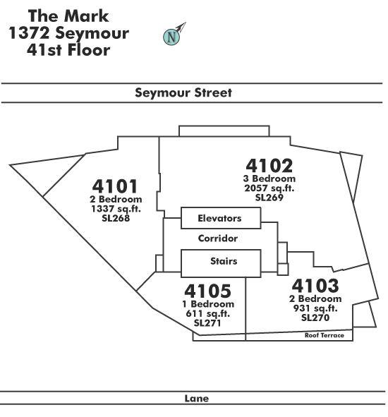 4102 1372 Seymour Street, Vancouver, BC Floor Plate