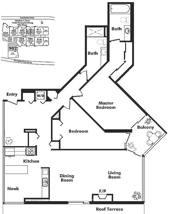 902 1450 PENNYFARTHING DRIVE, Vancouver, BC Floor Plan