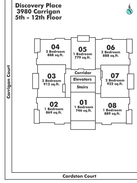 503 3980 CARRIGAN COURT, Burnaby, BC Floor Plate