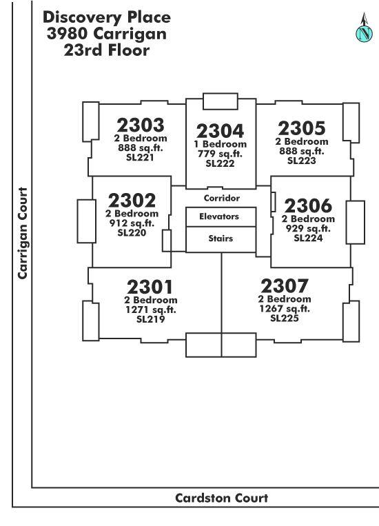 2304 3980 CARRIGAN COURT, Burnaby, BC Floor Plate