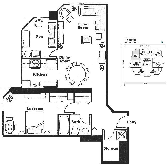 703 888 HAMILTON STREET, Vancouver, BC Floor Plan