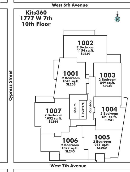 1003 1777 W 7TH AVENUE, Vancouver, BC Floor Plate