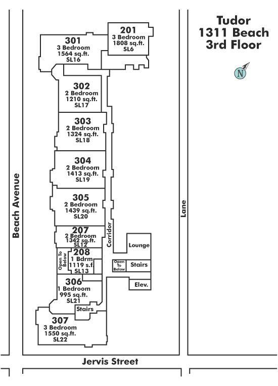 307 1311 BEACH AVENUE, Vancouver, BC Floor Plate