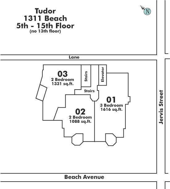 901 1311 BEACH AVENUE, Vancouver, BC Floor Plate