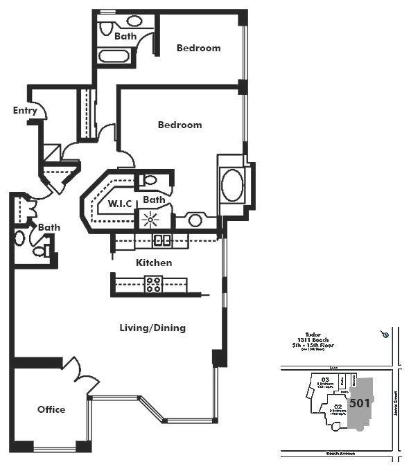 901 1311 BEACH AVENUE, Vancouver, BC Floor Plan