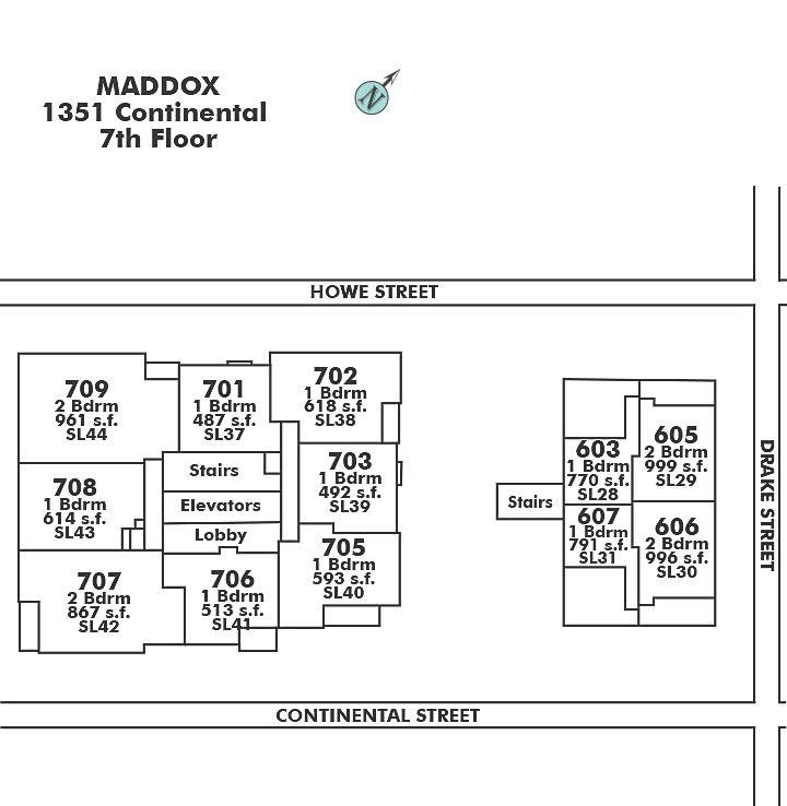707 1351 CONTINENTAL STREET, Vancouver, BC Floor Plate
