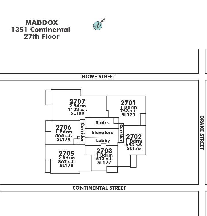 2701 1351 CONTINENTAL STREET, Vancouver, BC Floor Plate