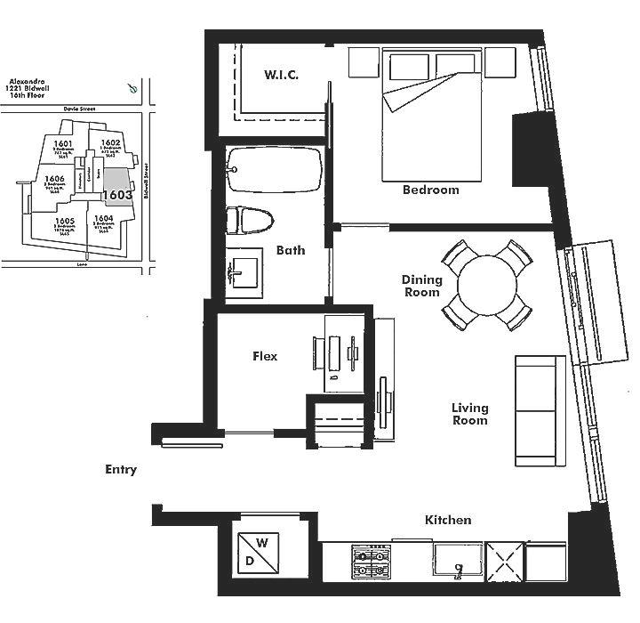 1603 1221 BIDWELL STREET, Vancouver, BC Floor Plan