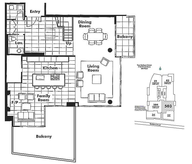 503 1139 Cordova Street, Vancouver, BC Floor Plan