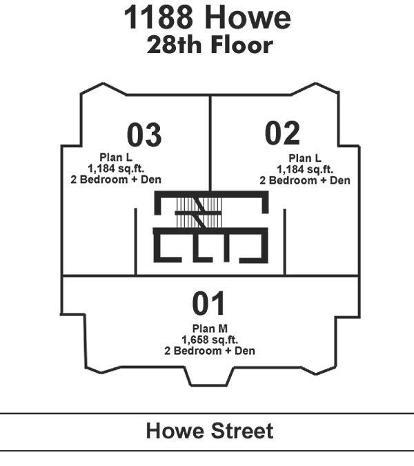 2801 1188 HOWE STREET, Vancouver, BC Floor Plate