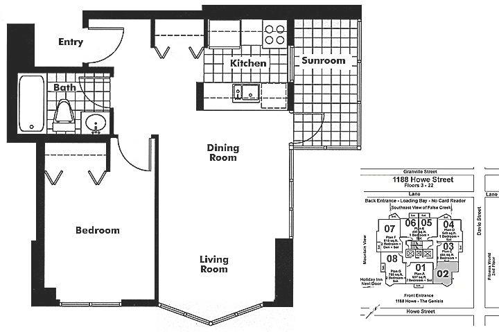 2202 1188 HOWE STREET, Vancouver, BC Floor Plan