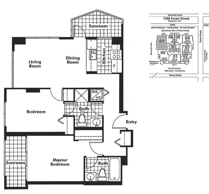 1907 1188 HOWE STREET, Vancouver, BC Floor Plan