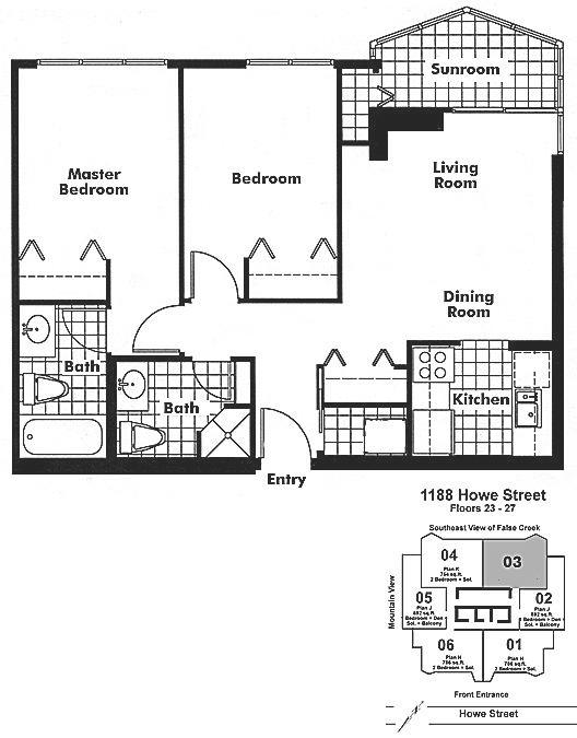 2303 1188 HOWE STREET, Vancouver, BC Floor Plan