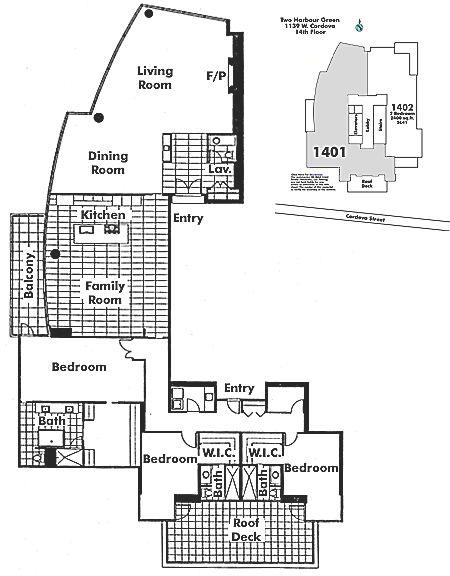 1401 1139 Cordova Street, Vancouver, BC Floor Plan