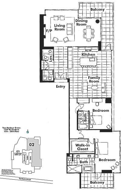 2202 1139 Cordova Street, Vancouver, BC Floor Plan