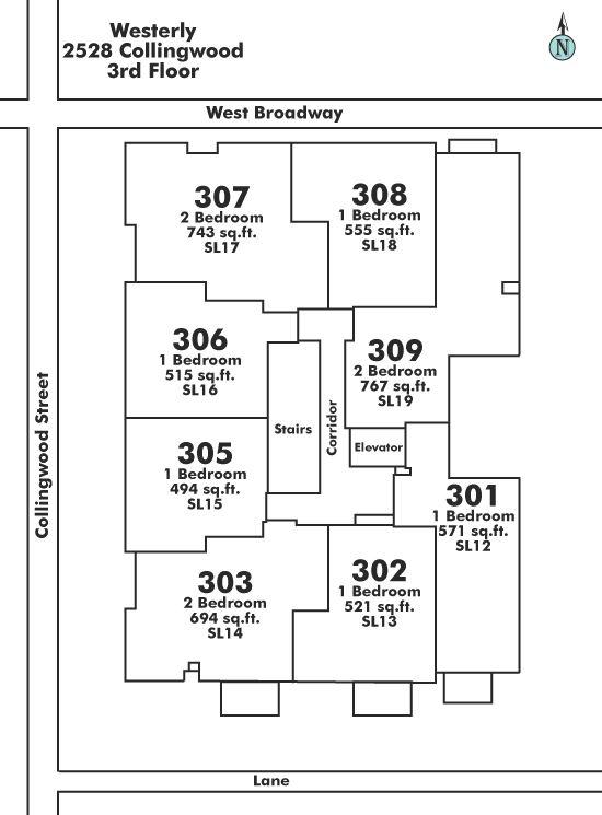 309 2528 COLLINGWOOD STREET, Vancouver, BC Floor Plate
