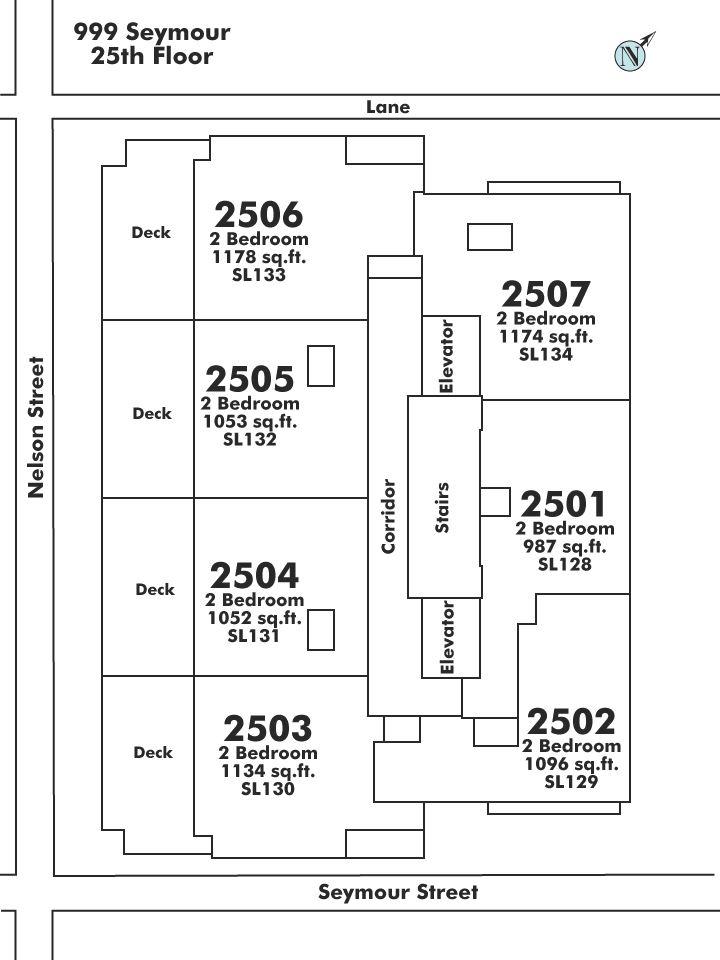 2501 999 SEYMOUR STREET, Vancouver, BC Floor Plate