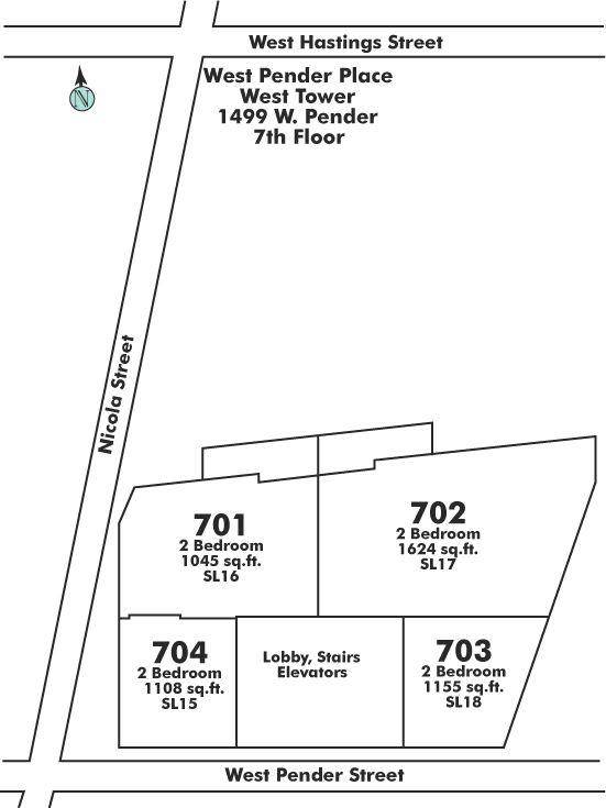 702 1499 Pender Street, Vancouver, BC Floor Plate