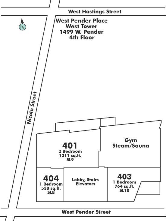 402 1477 W PENDER STREET, Vancouver, BC Floor Plate