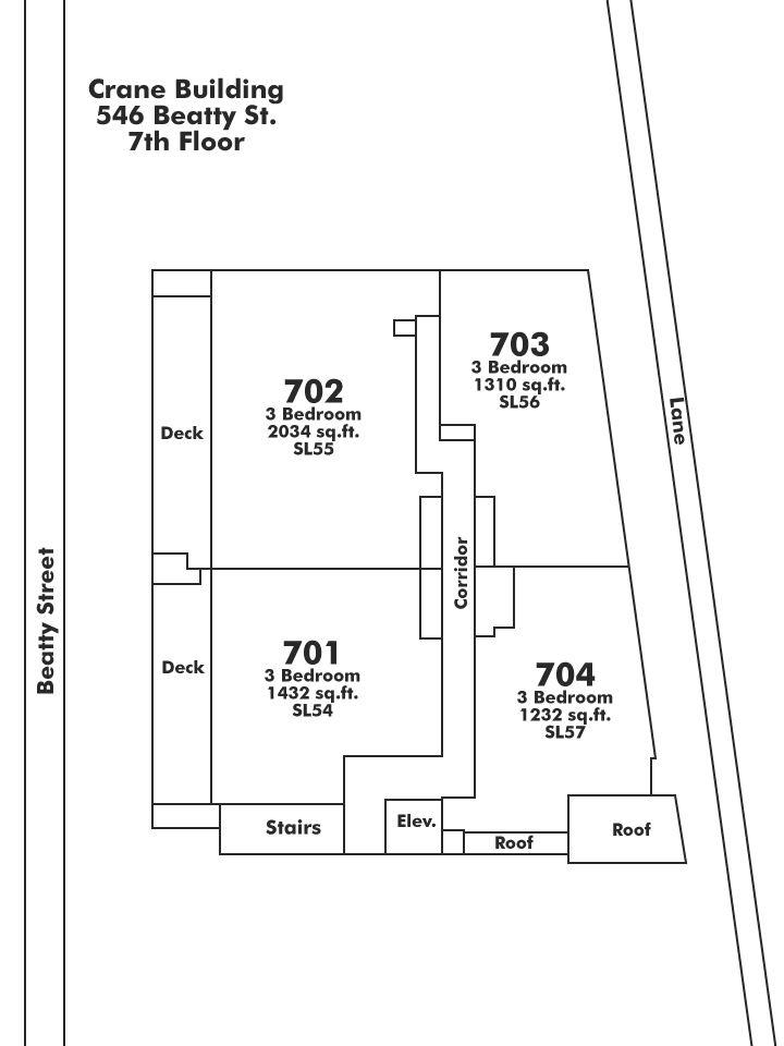 701 546 BEATTY STREET, Vancouver, BC Floor Plate