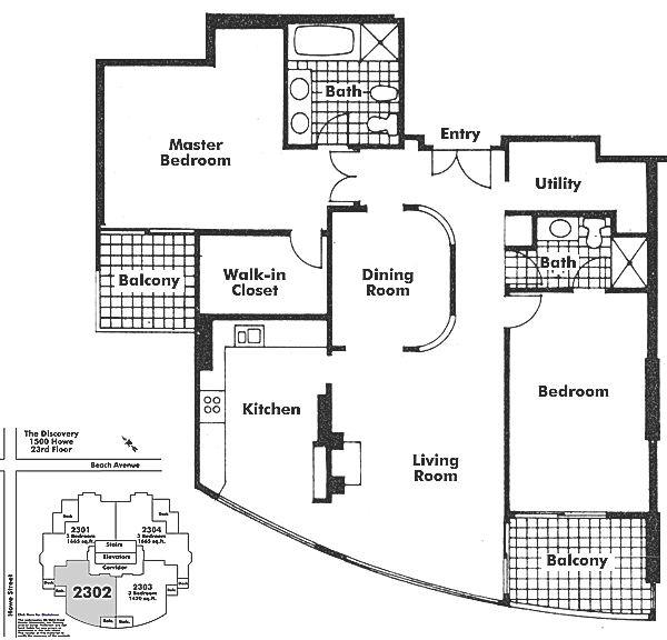 2302 1500 HOWE STREET, Vancouver, BC Floor Plan