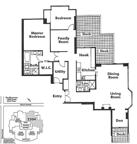 2304 1500 Howe Street, Vancouver, BC Floor Plan