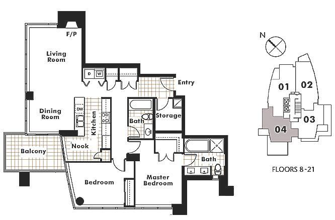 1904 1616 BAYSHORE DRIVE, Vancouver, BC Floor Plan