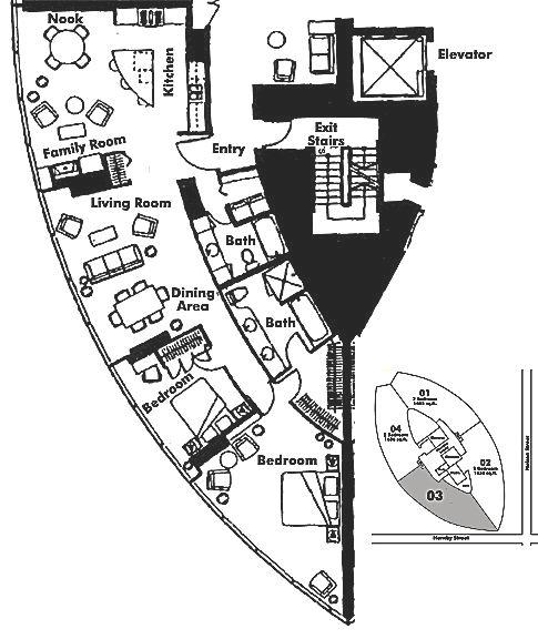 3403 938 NELSON STREET, Vancouver, BC Floor Plan