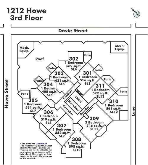 310 1212 HOWE STREET, Vancouver, BC Floor Plate