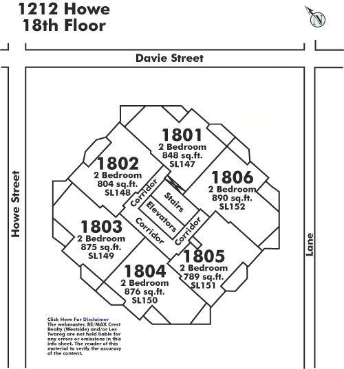 1802 1212 HOWE STREET, Vancouver, BC Floor Plate