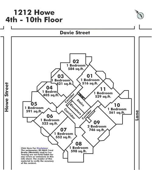 1006 1212 HOWE STREET, Vancouver, BC Floor Plate
