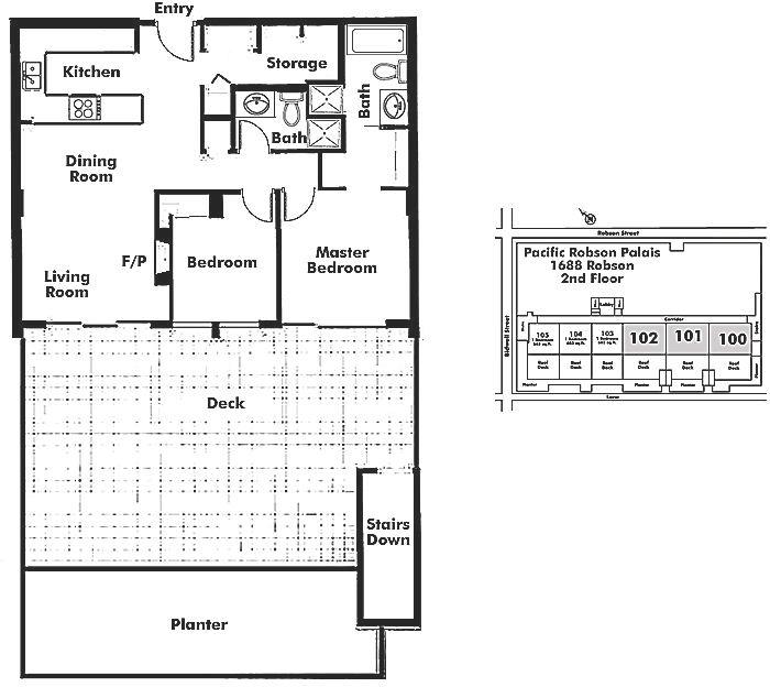 100 1688 ROBSON STREET, Vancouver, BC Floor Plan