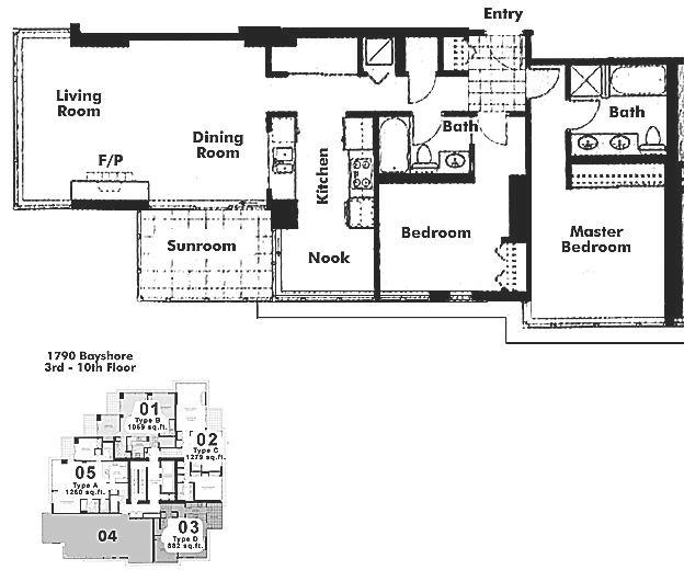 404 1790 BAYSHORE DRIVE, Vancouver, BC Floor Plan