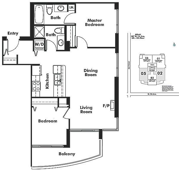 702 587 W 7TH AVENUE, Vancouver, BC Floor Plan