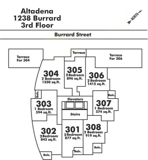 305 1238 BURRARD STREET, Vancouver, BC Floor Plate