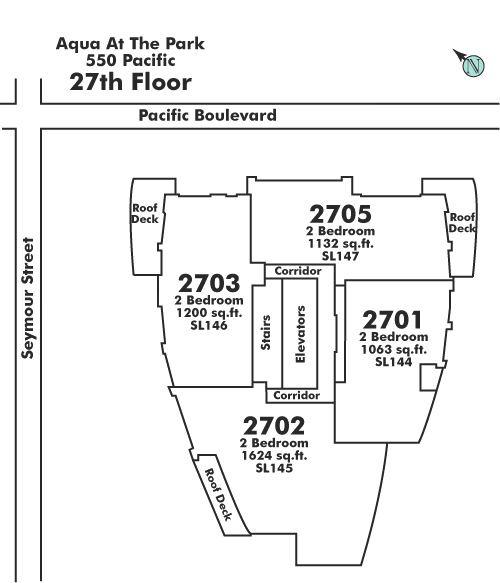 2703 550 PACIFIC STREET, Vancouver, BC Floor Plate