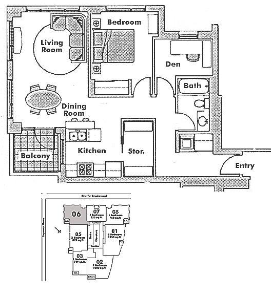 1806 550 PACIFIC STREET, Vancouver, BC Floor Plan