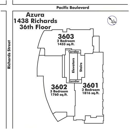 3601 1438 RICHARDS STREET, Vancouver, BC Floor Plate