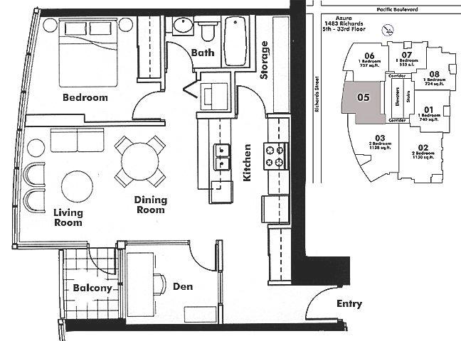 1905 1438 RICHARDS STREET, Vancouver, BC Floor Plan
