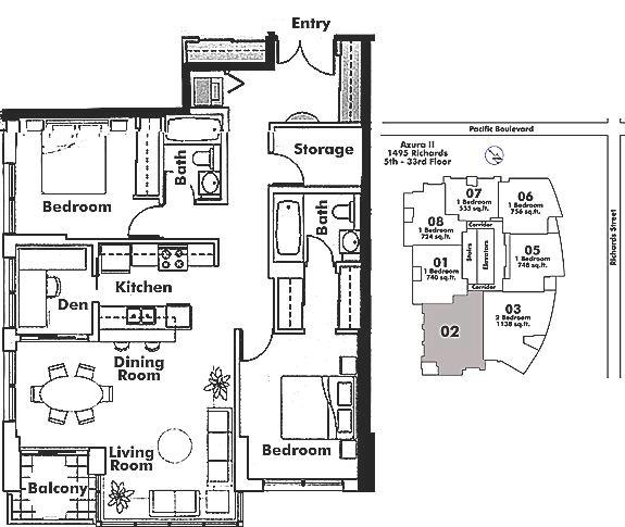 2602 1495 RICHARDS STREET, Vancouver, BC Floor Plan