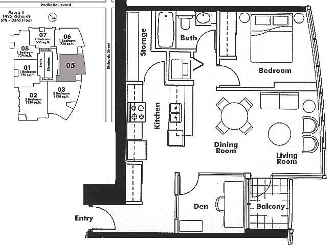2805 1495 RICHARDS STREET, Vancouver, BC Floor Plan