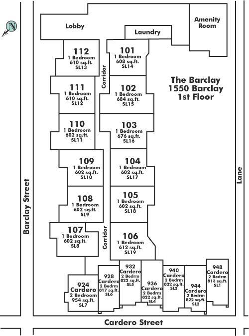 105 1550 BARCLAY STREET, Vancouver, BC Floor Plate